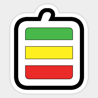 Kanji/Hanzi, "Self", Red Yellow Green Sticker